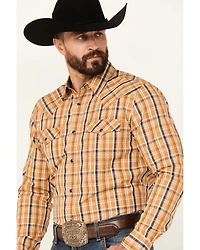 Cody James Men's Railroad Plaid Print Long Sleeve Snap Western Shirt