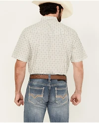 Ely Walker Men's Medallion Print Short Sleeve Snap Western Shirt