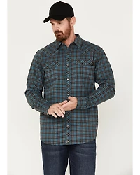 Cody James Men's FR Check Plaid Print Long Sleeve Pearl Snap Work Shirt