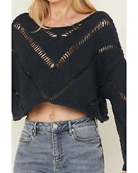 Free People Women's Distressed Cropped Sweater