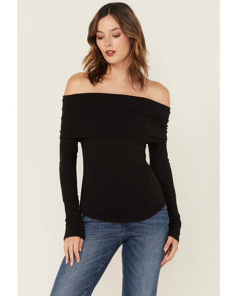 Free People Women's Iris Layering Off The Shoulder Long Sleeve Shirt