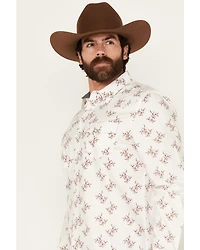 Moonshine Spirit Men's the Light Floral Print Long Sleeve Snap Western Shirt