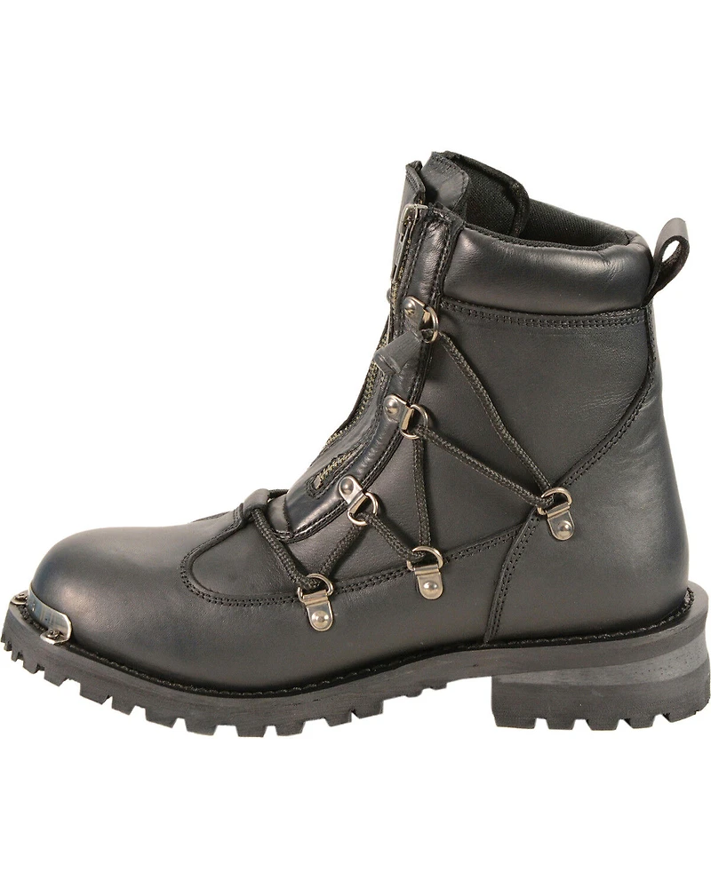 Milwaukee Leather Women's Twin Zipper Boots - Round Toe