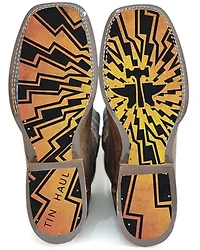 Tin Haul Men's Lightning Bolt Western Boots - Broad Square Toe