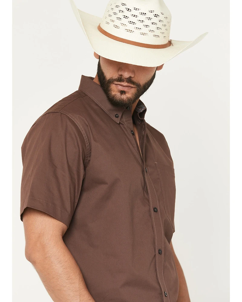 Cody James Men's Basic Twill Short Sleeve Button-Down Stretch Western Shirt