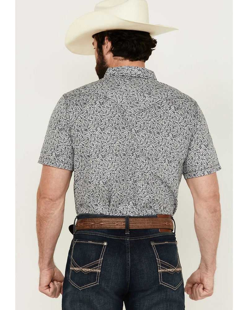 Cody James Men's Graffiti Floral Print Short Sleeve Snap Western Shirt
