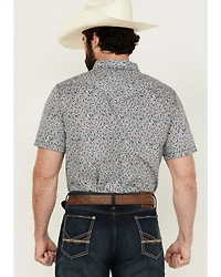 Cody James Men's Graffiti Floral Print Short Sleeve Snap Western Shirt