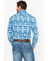 Rock & Roll Denim Men's Striped Southwestern Print Long Sleeve Pearl Snap Western Shirt