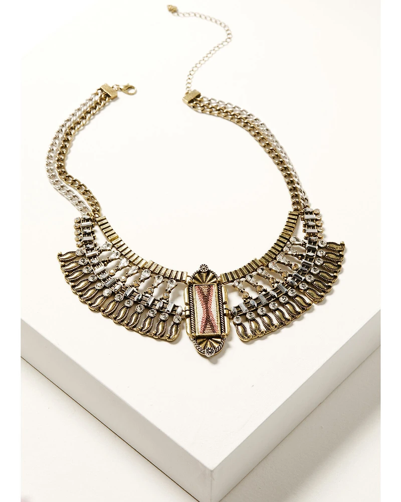 Shyanne Women's Desert Rose Antique Bib Necklace