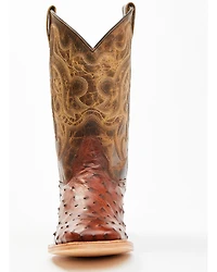 Cody James Men's Exotic Full Quill Ostrich Western Boots - Broad Square Toe