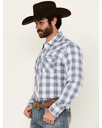 Wrangler Retro Men's Plaid Print Long Sleeve Snap Western Shirt
