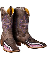 Tin Haul Women's Man Eater Shark Western Boots - Square Toe