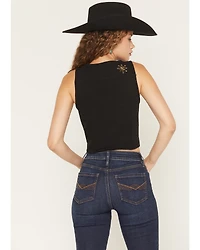 Blue B Women's Star Sequins Denim Vest