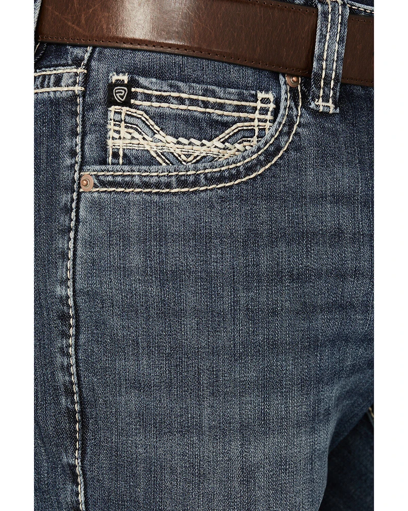 Rock & Roll Denim Men's Revolver Medium Vintage Wash Slim Straight Reflex Jeans
