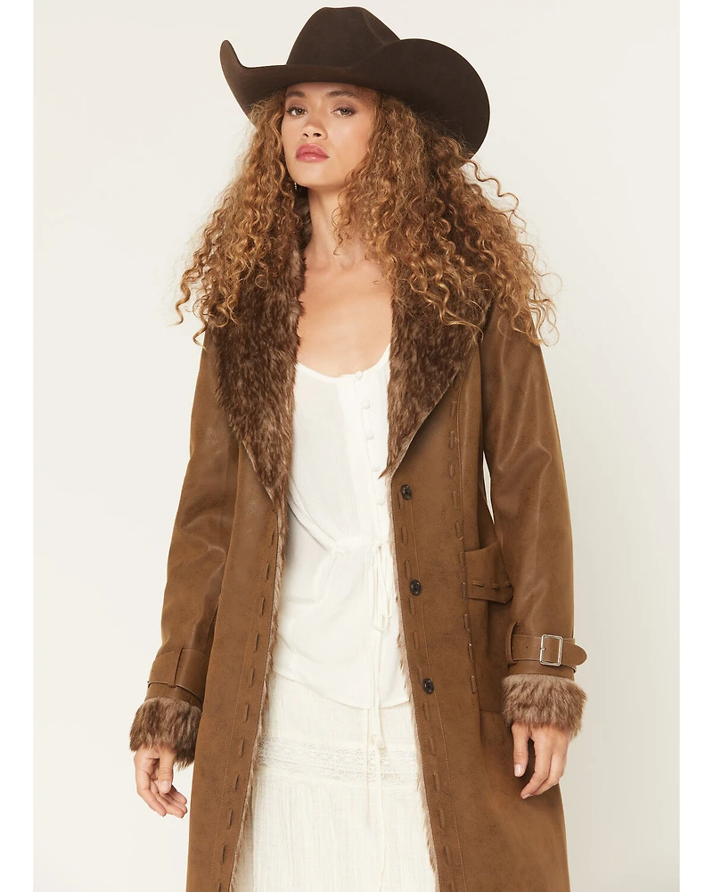 Panhandle Slim Women's Distressed Pleather Coat