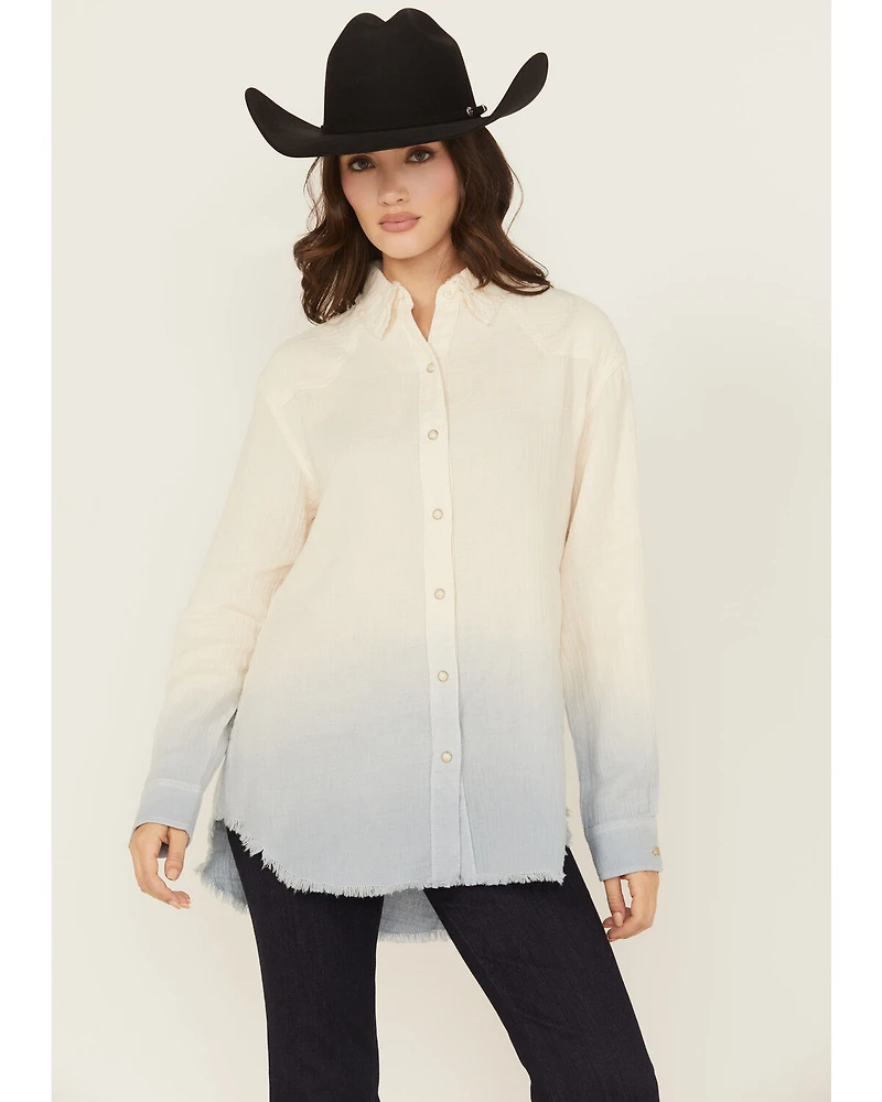 Wrangler X Lainey Wilson Women's Call A Cowboy Ombre Long Sleeve Snap Layering Shirt