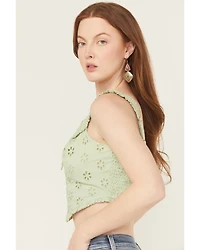 Rock & Roll Denim Women's Sleeveless Eyelet Corset Style Top