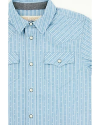 Cody James Toddler Boys' Cowboy Way Striped Print Short Sleeve Snap Western Shirt