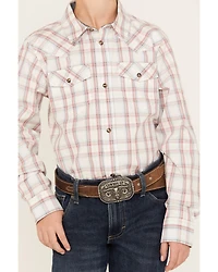 Cody James Boys' Plaid Print Long Sleeve Snap Western Shirt