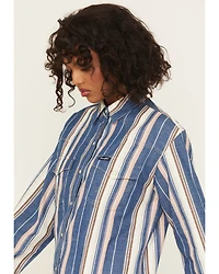 Wrangler Retro Women's Striped Long Sleeve Snap Western Shirt