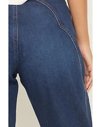 Wrangler Women's Rustlers Retreat Dark Wash High Rise Sleek Barrel Denim Jeans