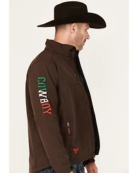 Cowboy Hardware Men's Mexico Flag Bull Softshell Zip Jacket