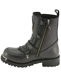 Milwaukee Leather Men's Tactical Buckle Logger Motorcycle Boots Round Toe - Extended Sizes
