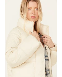 Cleo + Wolf Women's Plaid Lined Puffer Coat