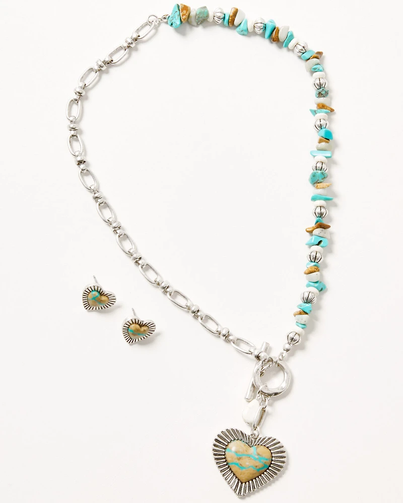 Shyanne Women's Sedona Sky Heart Jewelry Set - 2 Piece