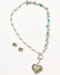 Shyanne Women's Sedona Sky Heart Jewelry Set - 2 Piece