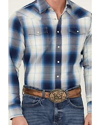 Wrangler Retro Men's Premium Plaid Print Long Sleeve Snap Western Shirt