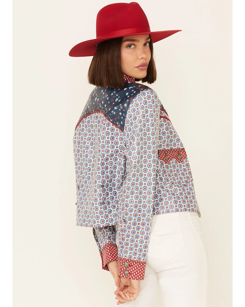 Double D Ranch Women's Multi Print Chick Fiddle Button-Front Jacket