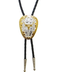 Western Express Men's German Silver Longhorn Bolo Tie