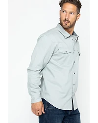 Hawx Men's Gray Twill Snap Western Work Shirt - Big