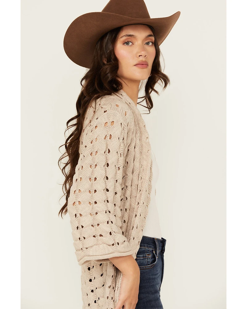 Shyanne Women's Solid Open Knit Duster