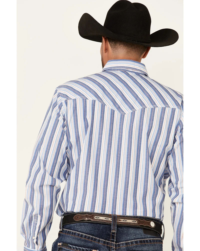 Wrangler 20X Men's Striped Long Sleeve Snap Western Shirt