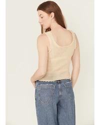 Rock & Roll Denim Women's Crochet Floral Tank