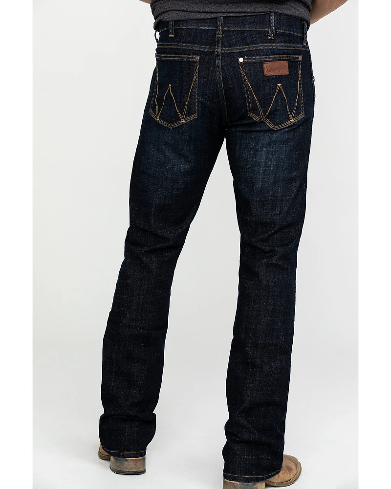 Wrangler Retro Men's Dax Dark Wash Slim Bootcut Stretch Denim Jeans