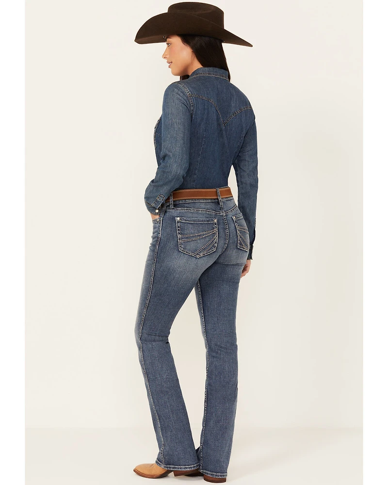 Shyanne Women's Shay Mid Rise Bootcut Performance Stretch Denim Jeans