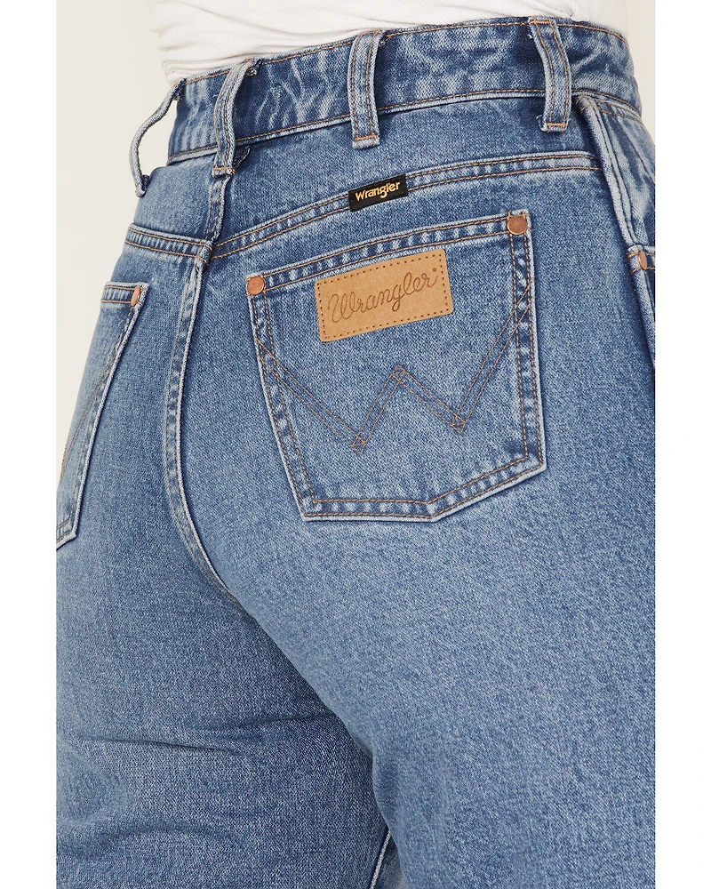 Wrangler Women's Medium Wash High Rise Relaxed Mom Jeans