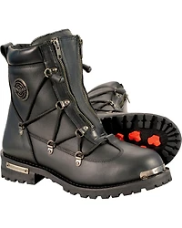 Milwaukee Leather Men's Twin Zipper Cap Toe Boots - Round