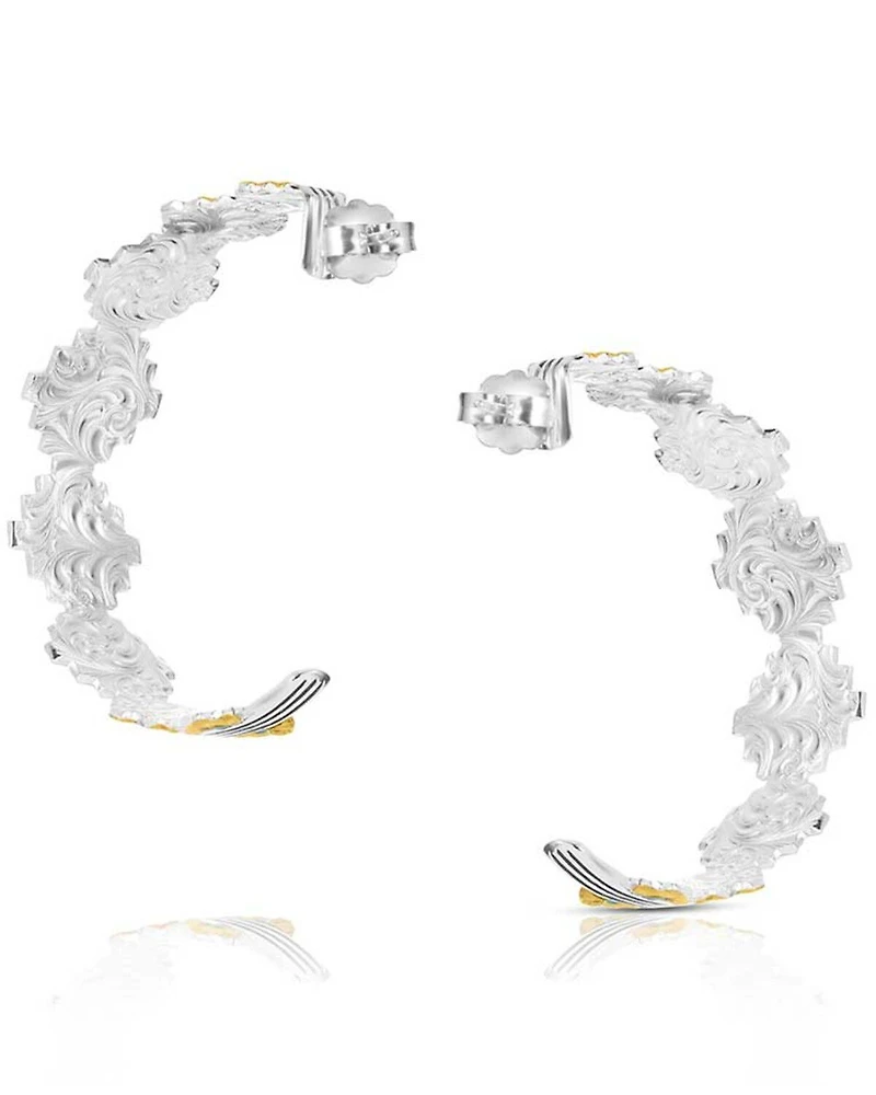 Montana Silversmiths Women's Southwestern Hoop Earrings