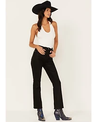 7 For All Mankind Women's High Rise Coated Denim Slim Kick Flare Jeans