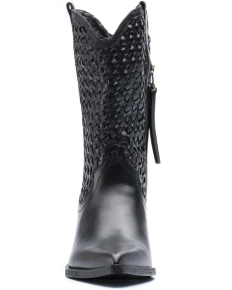 Golo Women's Reverse Woven Shaft Western Fashion Boots - Snip Toe