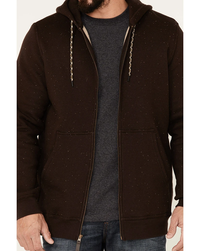 Moonshine Spirit Men's Brown Koa Wood Zip-Front Hooded Jacket