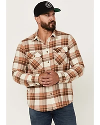 Brixton Men's Bowery Plaid Print Long Sleeve Button-Down Flannel Shirt