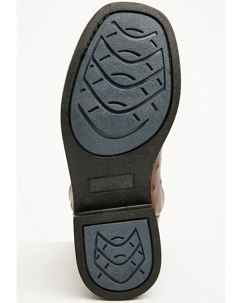 Cody James Boys' Dean Ostrich Print Western Boots - Broad Square Toe