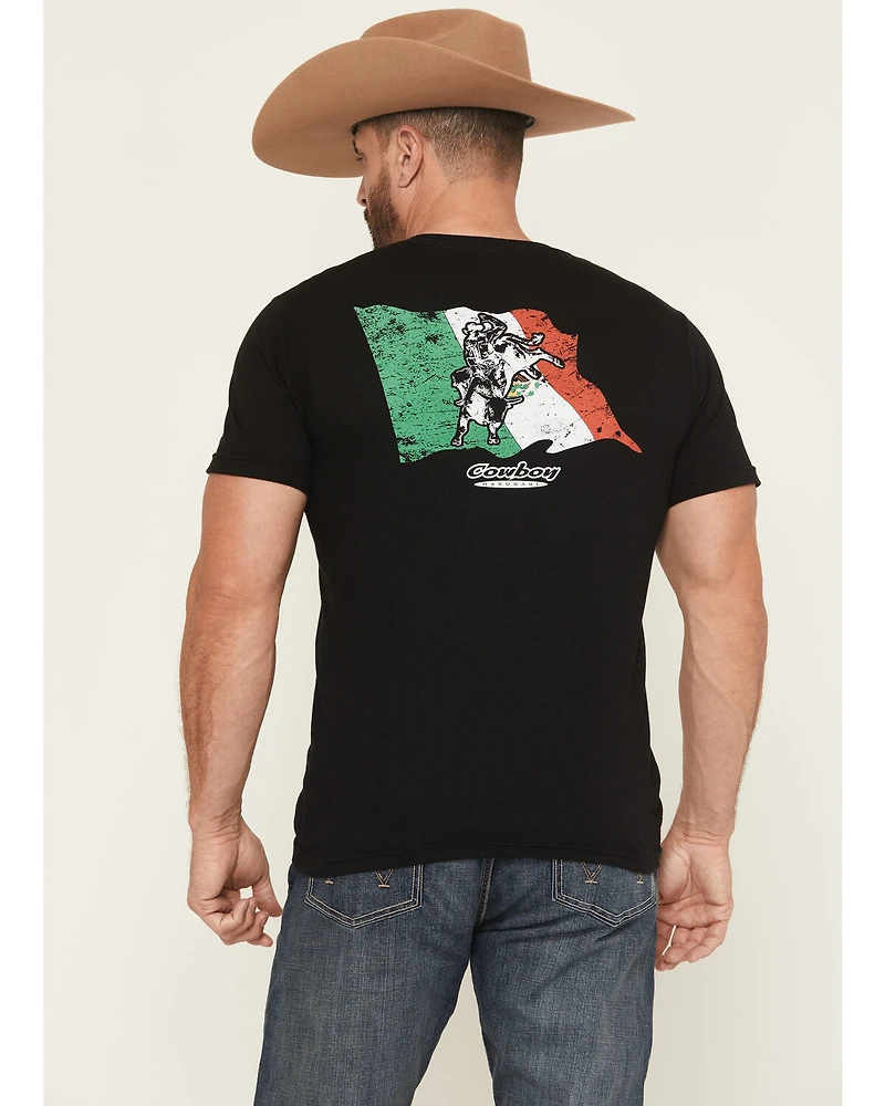 Cowboy Hardware Men's Bull Mexican Flag Short Sleeve Graphic T-Shirt