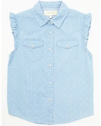 Shyanne Toddler Girls' Chambray Western Snap Shirt