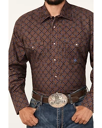 Roper Men's Amarillo Medallion Print Long Sleeve Pearl Snap Western Shirt